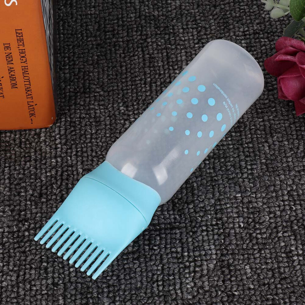 Blue Hair Dye Bottle Shampoo Hair Coloring Dyestuff Applicator Bottle With Comb 170Ml (Blue)