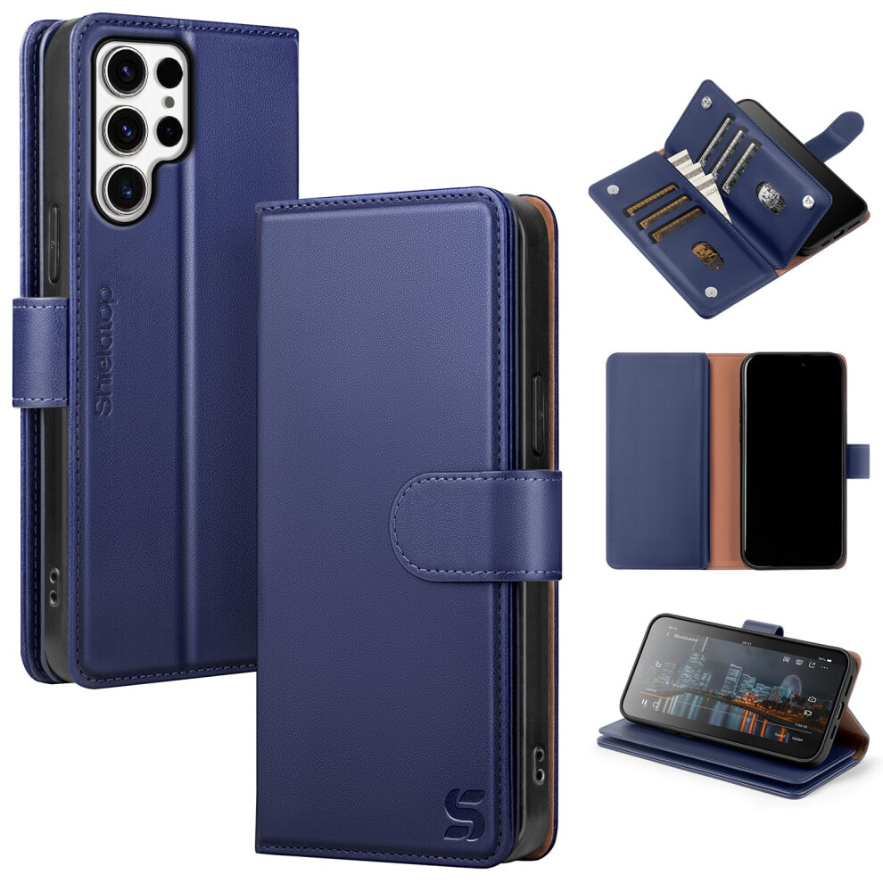 Shieldtop Compatible Avec Samsung Galaxy S24 Ultra Wallet Case Avec Porte-Carte Femmes Hommes Rfid Blocking Pu Leather Flip Tpu Couverture De Pro-image