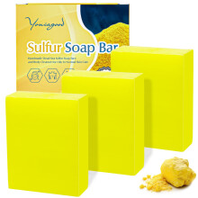 yoniagood 3 Stck Schwefelseife aus dem Toten Meer, natrliche Schwefelseife mit Salz aus dem Toten Meer, Teebauml, Gesichts- und Krperpeeling und