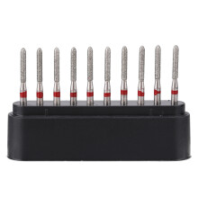 10 Stück CR-22F Edelstahl Dental-Diamantkegel, runder Griff, 1,6 mm