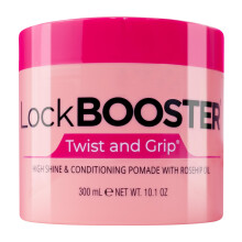 Style Factor Lock BOOSTER Twist & Grip Braid Gel (10,1 onas) com leo de Rosa Mosqueta - Gel de trana de cabelo sem flocos e sem frizz de fixa