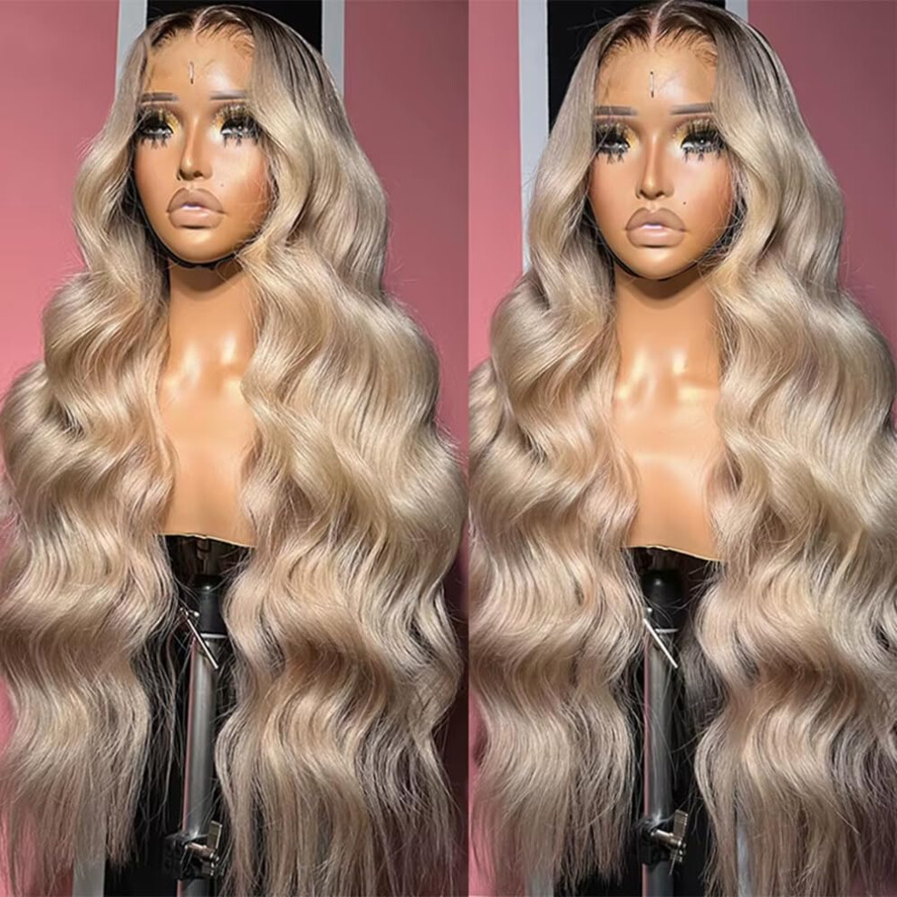 Ciyoo 13X6 Ombre Ash Blonde Peruki Ludzkie Wlosy 200% Gestosc Body Wave Hd Cienkie Koronkowe Peruki Dla Kobiet Bezklejowe Ombre Blond Kolorowe Pe-image