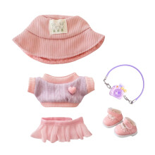 Tj til dukker Tilbehr Stilfuldt Kawaii Pink Outfit St 5 stykker Velegnet til 15cm 17cm Dukke Dukke Hat Udskiftning af tjst