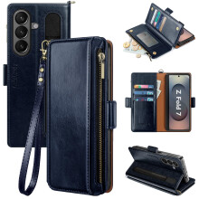 Antsturdy Kompatibel mit Samsung Galaxy Z Fold7 Hlle Brieftasche mit Kartenhalter Z Fold 7 5G Handyhlle mit Riemen Stofestes PU-Leder RFID Blo