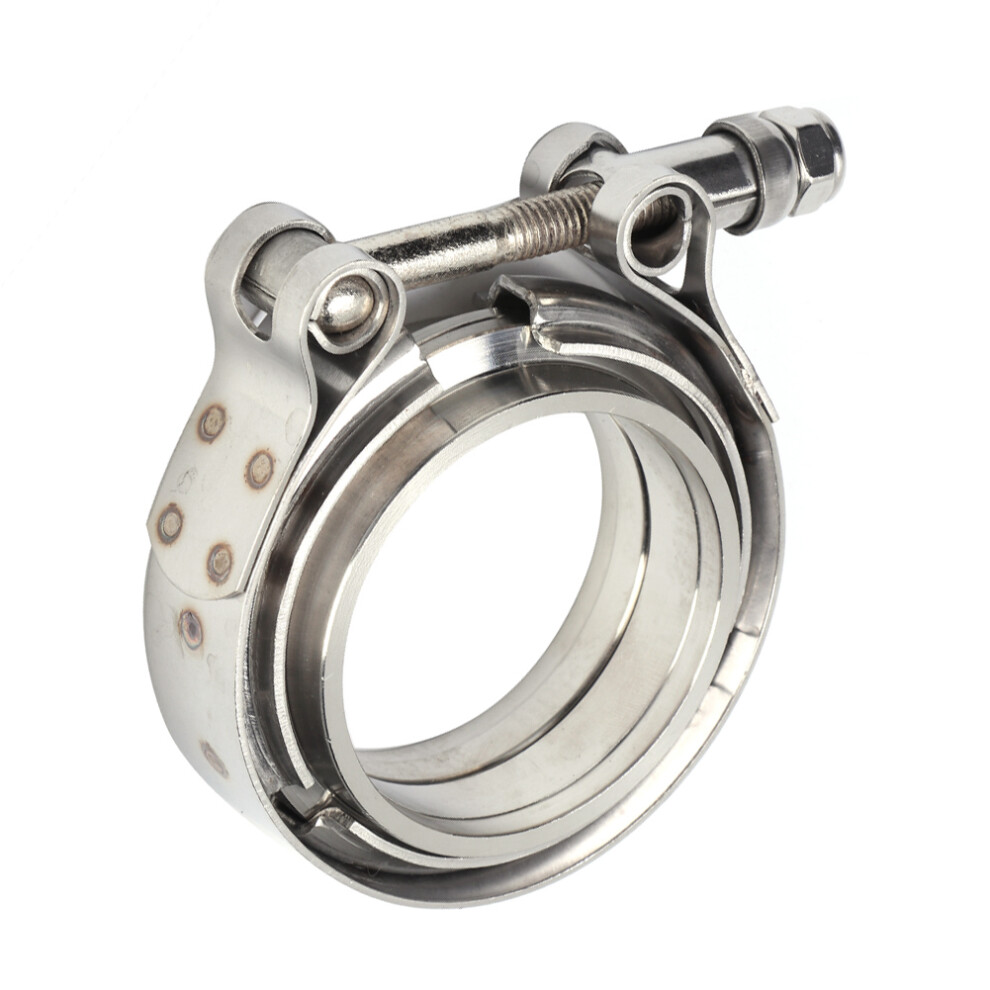 2.25In V Band Stainless Steel Clamp With 2 Flange For Turbo Exhaust Downpipe 7641324627752