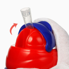 Baby Cartoon Flasche mit Trinkhalm 330 ml Blau, auslaufsicher & tragbar