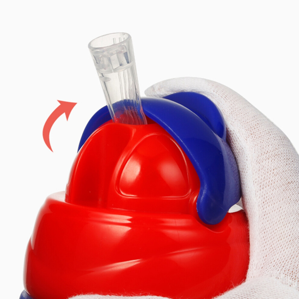 Baby Cups Cartoon Feeding Bottle With Portable Straw Save Cups Sports Bottles ( 330Ml) Blue
