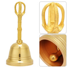 Popular Pure Brass Hand Bell Buddhist Bell Feng Shui Taoist Instrument 4.5 Inch Rattle