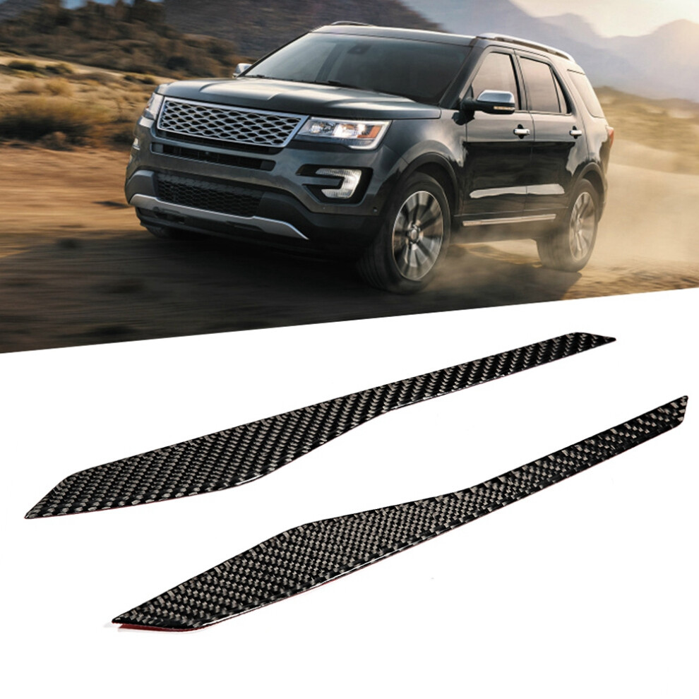 2Pcs Real Carbon Fiber Center Console Panel Decoration Trim Fit For Ford Explorer 2013-2018 4971324628521