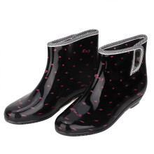 Wasserdichte rutschfeste Damen-Regenstiefel 40 Schwarz/Pink