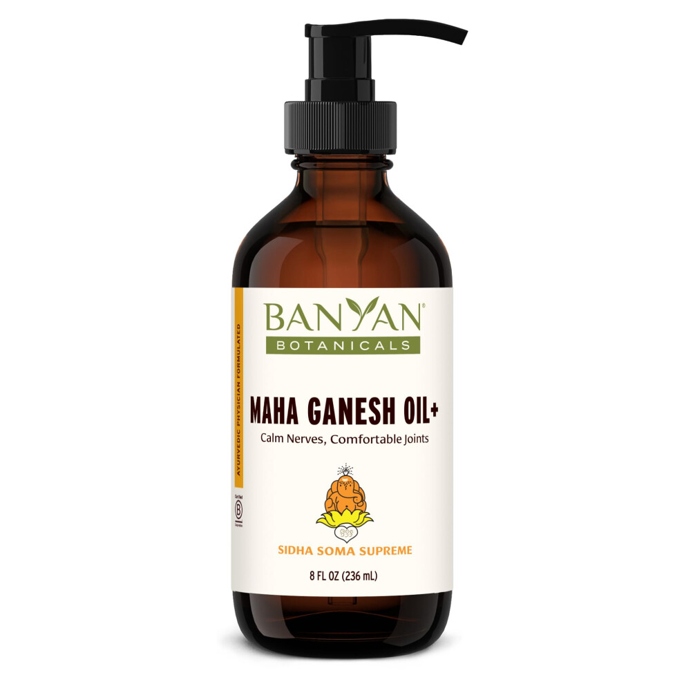 Banyan Botanicals Maha Ganesh Oil+ - Organic Deep Tissue Massage Oil - Soothing Massage Oil For Muscle And Joint Health - 8 Oz - Non Gmo Sustaina