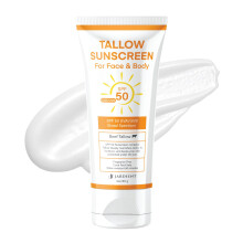 Beef Tallow Sunscreen with Mineral SPF 50 3oz : Instant Sun Protection Non Nano Zinc Oxide Sunblock- Non Greasy Formula- Beach Jogging Outdoor Sp