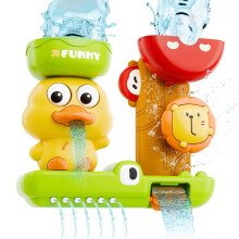 iPlay iLearn Bath Toys for Toddlers 1-3 Baby Waterfall Bathtub Toy W/ Suction Cup Kids Bath Tub Shower Playset Infant Bathtime Fun Summer Poo