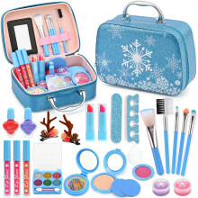 Acgask Kit de maquillage r el lavable pour les filles - les enfants non toxiques jouent un jouet de maquillage pour les tout-petits enfants princ
