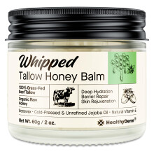 Rindertalg-Honigbalsam fr die Haut: 100 % grasgeftterte Bio-Feuchtigkeitscreme mit Bio-Rohhonig-Jojobal, Vitamin E natrliche Gesichts- und Krp