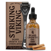 Markantes Viking Bartwuchsl mit Applikator fr Mnner  Vanilleduft  1 Fl Oz Bartl-Set fr dickeren und gepflegten Bart & 1 Applikator  Gesichtsh