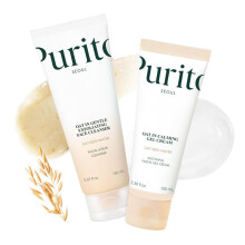 PURITO Oat Velvet Duo Beruhigende Gelcreme & Peeling-Gesichtspolitur Nicht komedogene Formel Feuchtigkeitscreme Reiniger Milde koreanische Hautpflege
