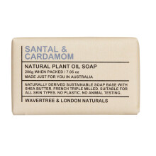 Wavertree & London Santal & Cardamon duftendes 100 % natrliches Seifenstck, 200 g, feuchtigkeitsspendendes, dreifach gemahlenes franzsisches Seife