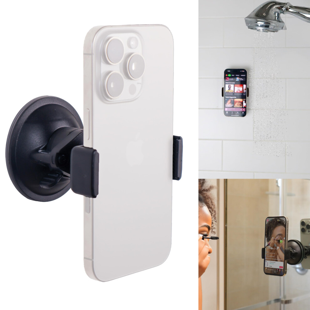 Porte-T L Phone Universel Enregistrement Avec Miroir De Douche De Cam Ra Avant Et Arri Re-image