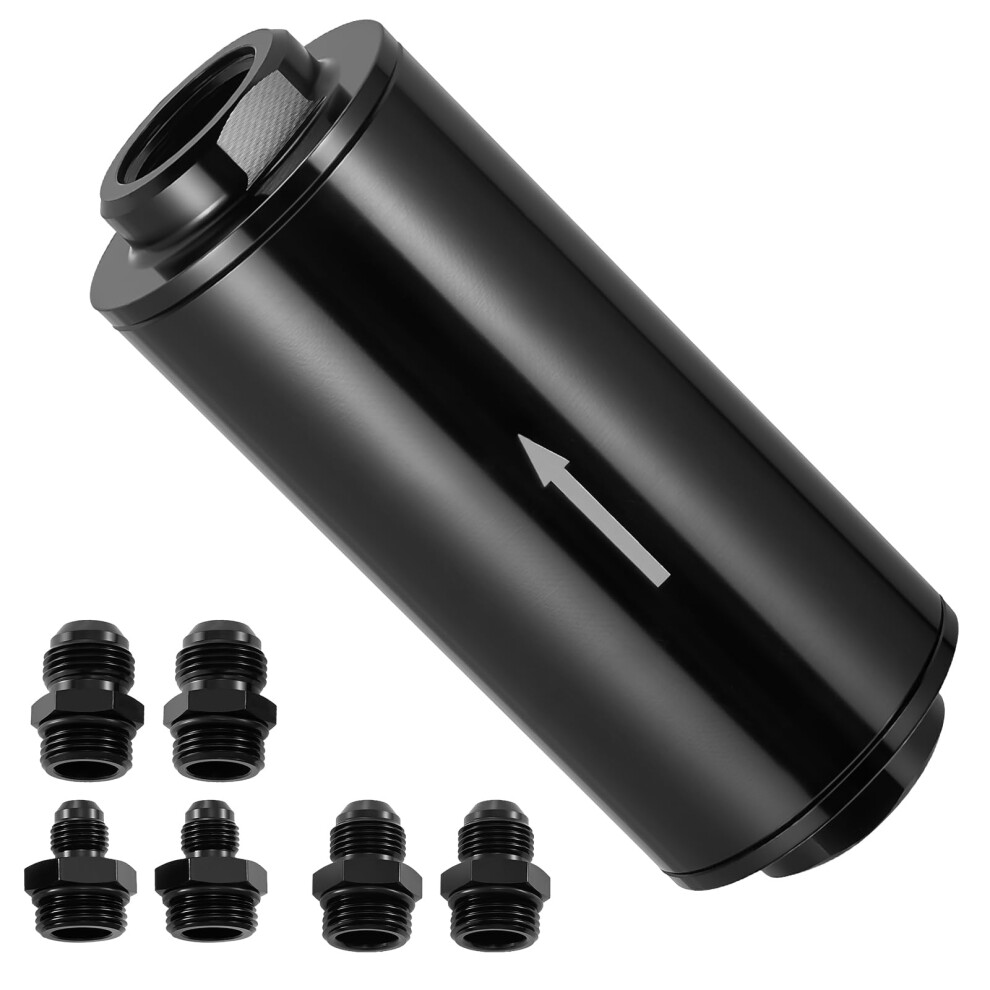 Bdfhyk 10 Micron Inline Fuel Filter With 6An 8An 10An Adapter 50Mm Aluminum For Efi Fuel System Oil Fuel Filter Kit For Filtering Gasoline Die 6977625491039
