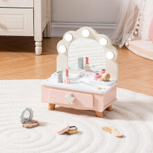 Robome Toddler Vanity Makeup Table Table avec miroir et l ger en bois de maquillage pour enfants