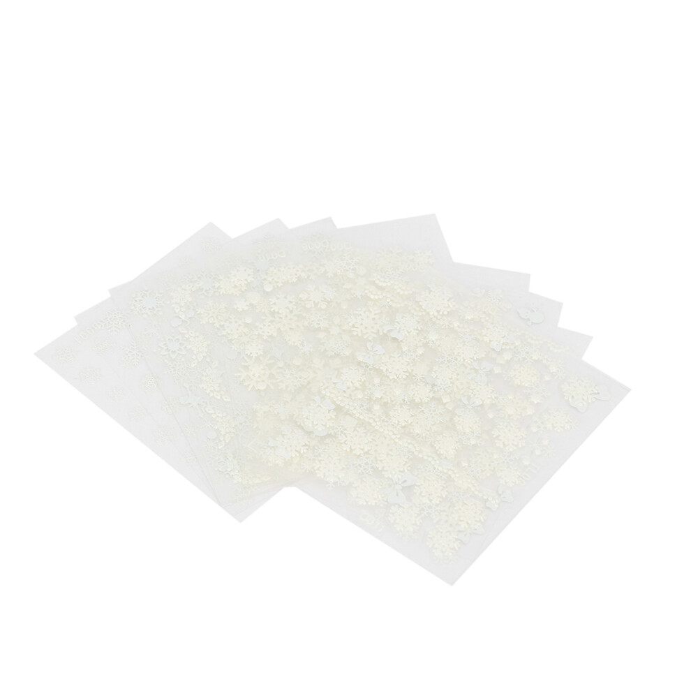 12pcs Christmas Theme Nail Art Sticker Nail DIY Transfer Decals Decoration ToolsSnowflake Type