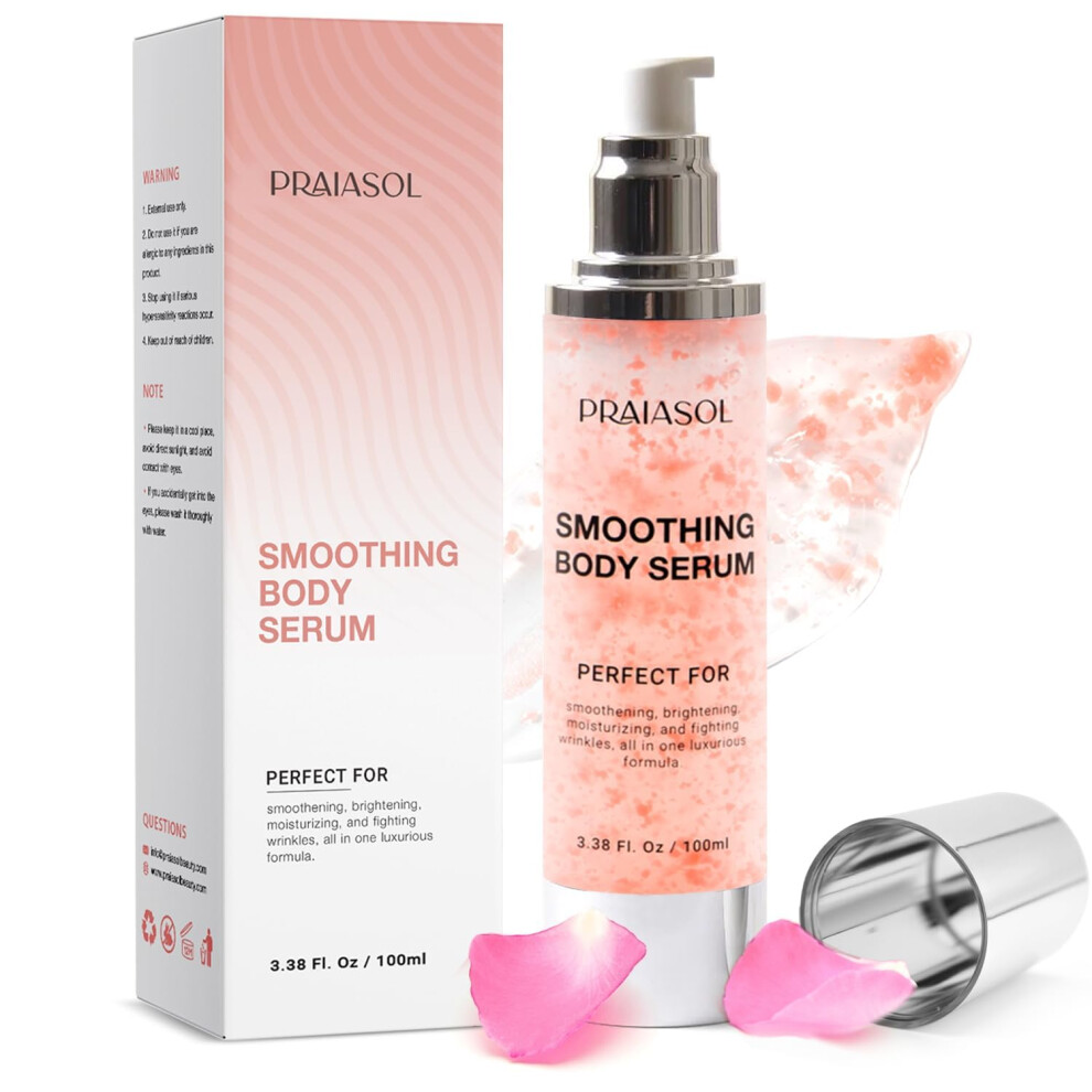 Praiasol Cream Glossy Smoothing Body Serum For Wrinkles: Crepey Skin For Aging Skin Infused With Hyaluronic Acid Vitamin E Glycerin And Shea Butter-Hydr