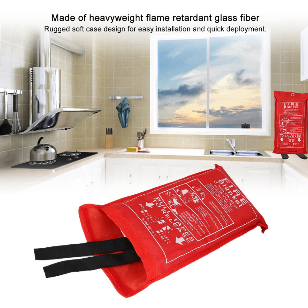 Fiberglass Emergency Fire Safety Blanket For Kitchen Camping Fireplace Grill Car(1.8 * 1.8M) 3731324631812