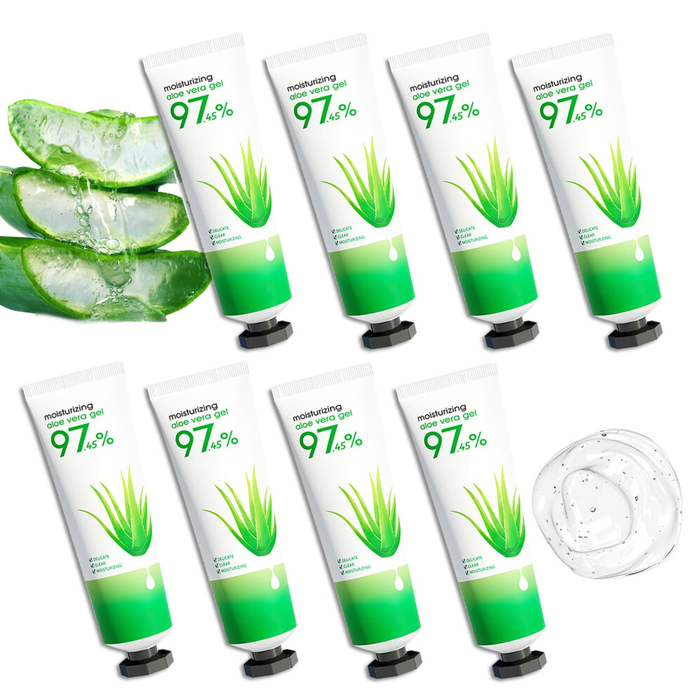 WENJLYJ 8PCS Aloe Vera Gel for Face & Skin Organic Aloe Vera Gel Hydrating After Sun Cream for Travel Size Moisturizing Lotion for Skincare After-image-OPC-PHWWFNV-NEW