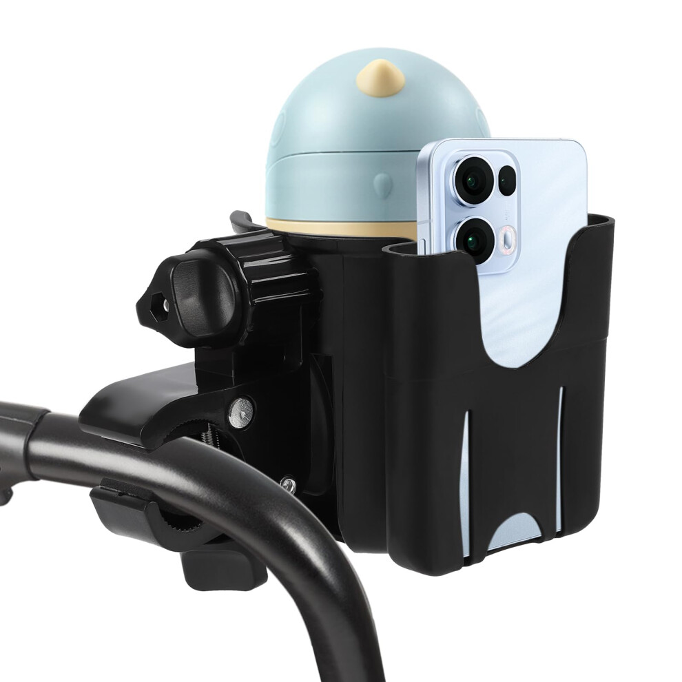 Ahgnhjh Porte-Poussette Porte-Tasse Avec Porte-Tlphonie Porte-Bouteille 360Rotable 2-En-1 Accessoires De Poussette Antidrapante Stables Pour L-image