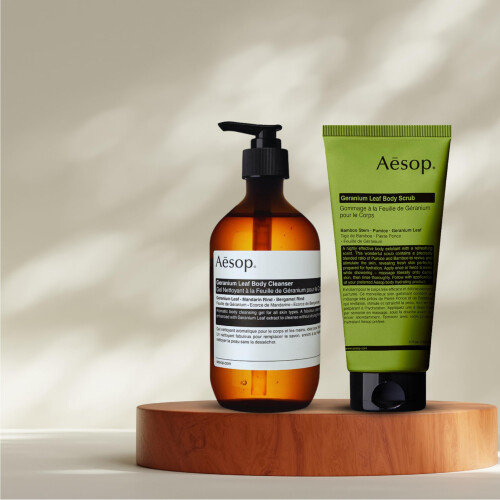 Aesop Aesop Geranium Leaf Lichaam Cleanser + Scrub | 500 ml + 175 ml 1