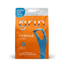 GRIN Tongreiniger 48 stuks Wegwerptongreiniger Hyginische schraper Gerecycled plastic Schone tong Bevorder frisse adem Inclusief veilige opklapb
