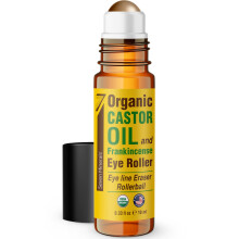 Rolo de leo de rcino orgnico de sete minerais no rolo de olhos para bolsas sob os olhos, olheiras e rugas - Mistura orgnica de leo de rcino