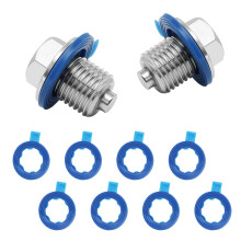 Prozwee 2PCS M14x1,5 Magnetick ztka pro vypouten motorovho oleje Vypoutec ztka olejov vany Nerezov roub matice s vysokoteplotnm neodymov