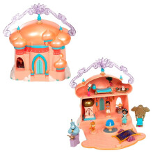 DISNEY STORE Official Jasmine Palace Micro Play Set, Micro Toy Set Includes Jasmine, Aladdin, Genie and Abu Micro Figures, Travel Toy Portable Playset