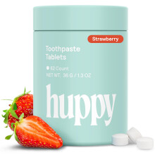 Compresse di dentifricio huppy nano idrossiapatite - sbiancamento naturale fluoruro libero e remineralizzazione - schede di viaggio Strawberry sapore
