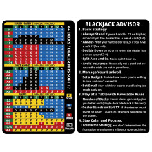 Gimao Metal Thick Blackjack Strategikort med lderfodral Rostfritt stl Grundlggande strategi Blackjack Card Plnbok Storlek Bok Tillten vid Bl
