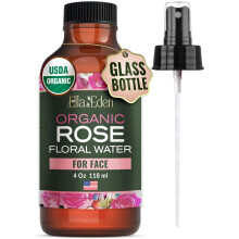 Ella & Eden Bio-Rosenwasserspray fr Gesichtshaare 4 Fl Oz | USDA-zertifiziert, 100 % rein, dampfdestilliert, hexanfrei | Feuchtigkeitsspendender, er