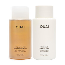 OUAI Detox Shampoo & Thick Hair Conditioner Bundle - Clarifying Shampoo for Build Up  Dirt  Oil  Product and Hard Water & Moisturizing Conditione