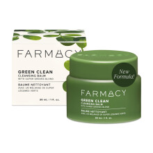 Farmacy Makeup Remover Cleansing Balm - Green Clean Waterproof Makeup Remover + Oil Based Cleanser - Newly Formulated Double Cleanser with Plant Based