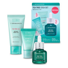 PRINESTE ZELEN CAJOV STROM CICA SET | Korejsk sada pce o plet pro citlivou plet se sklonem k akn | Zinc Teca Serum Tea Tree Hydratacn hydratacn