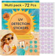 UV Stickers for Sunscreen - 72 PCS UV Detection Stickers  Kid Friendly Sun Protection Reminder  Sunscreen Patches  Summer and Beach Vacation Esse