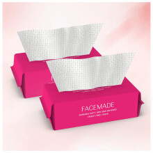 FACEMADE 100 Count (2 pakker) XL engangsansigtshndklder Ultra tykke ansigtshndklder Engangs rene ansigtshndklder til makeupfjerner Hudpleje