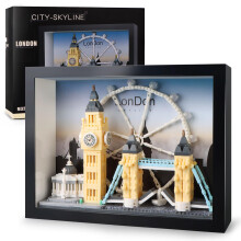 Vziimo London City Skyline Micro Building Set Modelo de arquitetura mundialmente famoso 3D Wall Art Home Office D?cor Display Marcos London Bridg