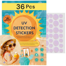 UV Stickers for Sunscreen - 36 PCS UV Detection Stickers  Kid Friendly Sun Protection Reminder  Sunscreen Patches  Summer and Beach Vacation Esse