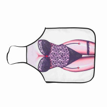 3D Funny Cooking Apron Sexy Man Woman Apron Waterproof Apron (Black Lace Woman)