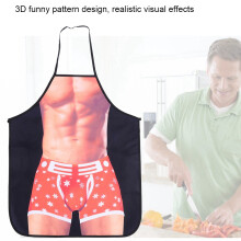 3D Funny Cooking Apron Sexy Man Woman Apron Waterproof Apron (Gym Man)