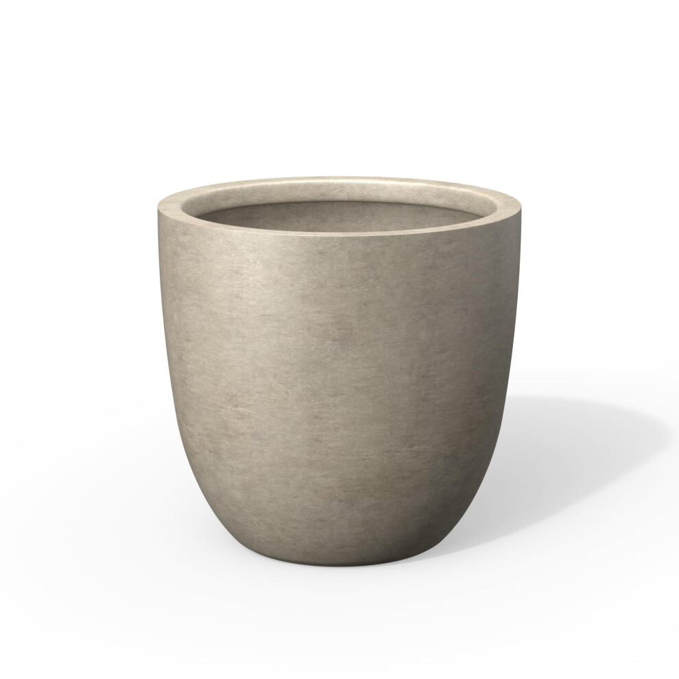 Kante Runder Pflanzkbel Aus Beton, Groe Gartentpfe Fr Drinnen Und Drauen, Mit Abflussloch, Blumentpfe Mit 25,4 Cm Durchmesser Fr Terrasse,-image