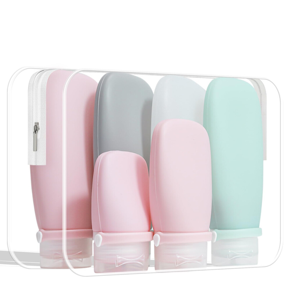 Wzsipod 6Pcs Leakproof Travel Size Toiletries Bottles Set - Leakproof Silicone Travel Bottles TSA Approved 3oz+2oz+1oz Travel Toiletry Set for S