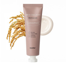 daymellow Rice Collagen Wrapping Mask 2,36 fl. oz / 70 ml - Korejsk slupovac pletov maska ??s hydrolyzovanm kolagenem, hydratuje a zpevnuje pres
